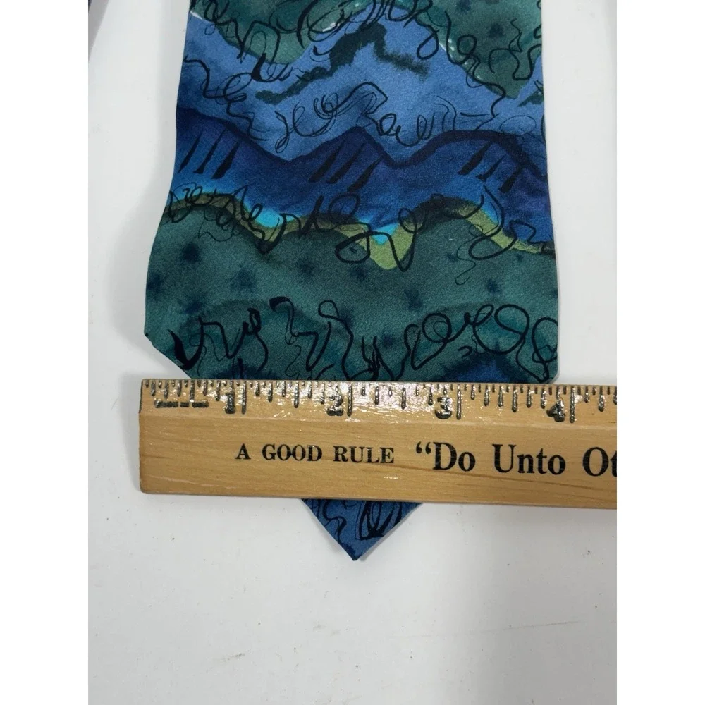 J. GARCIA Lot of 4 100% Silk Ties Watercolor Multicolor‎  Variates